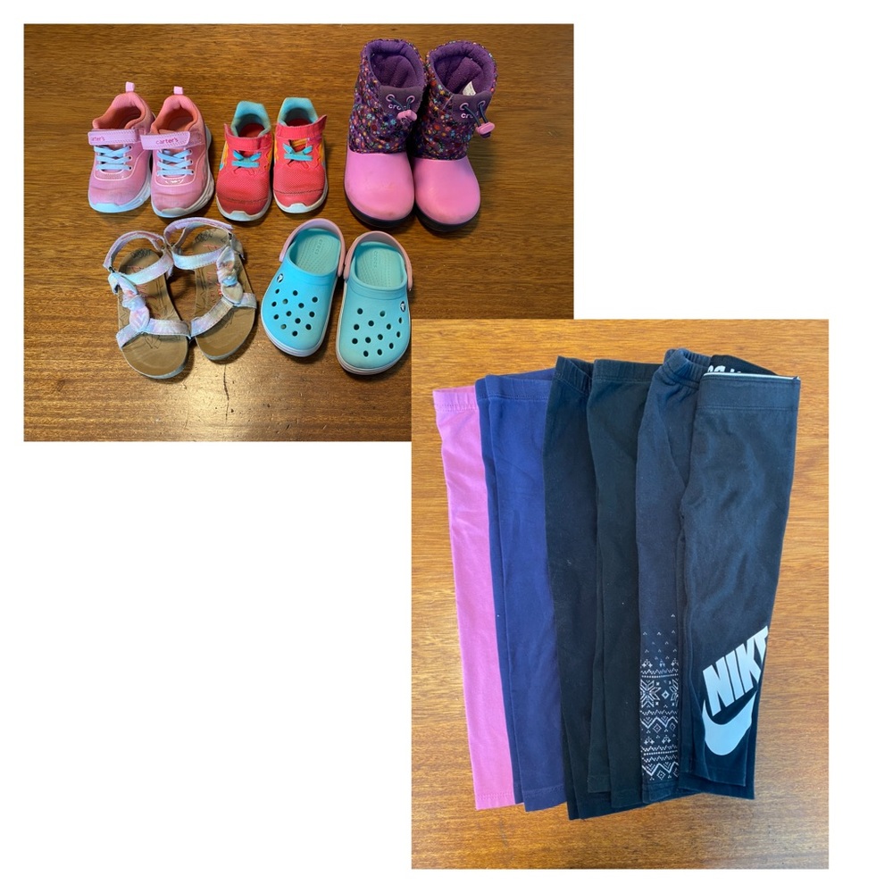 Girls bundle - shoes size 7 toddler, pants size 2T